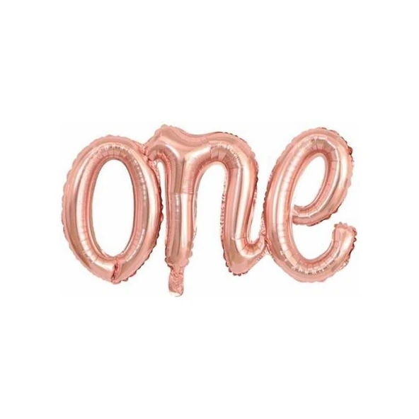 Parti Sürprizi Rose Gold One Yazı Folyo Balon ürün görseli 1