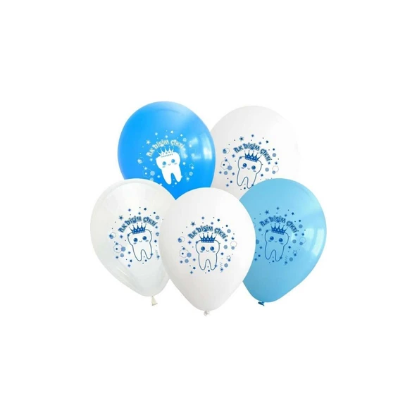 Parti Sürprizi Ilk Dişim Çıktı Mavi Latex Balon 10 Adet ürün görseli 1
