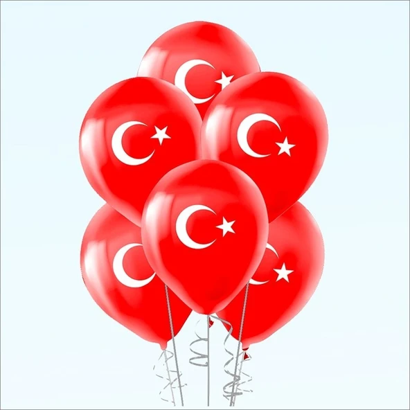 Parti Sürprizi Ay Yıldız Baskılı Latex Balon 10 Adet ürün görseli 1