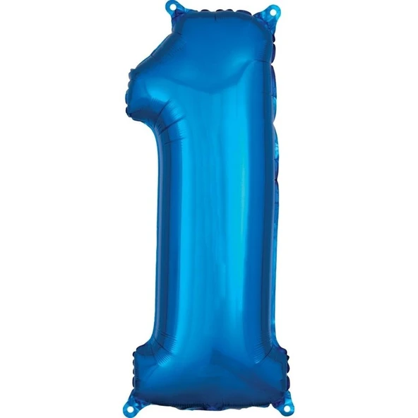 Parti Sürprizi Mavi Renk 1 Rakam Folyo Balon 100 cm ürün görseli 1