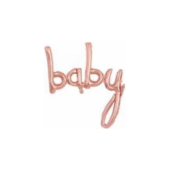 Parti Sürprizi Baby Rose Gold Yazı Folyo Balon ürün görseli 1