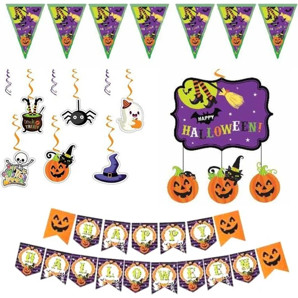 Parti Sürprizi Halloween Cadılar Bayramı Asma Süs Set ürün görseli 1