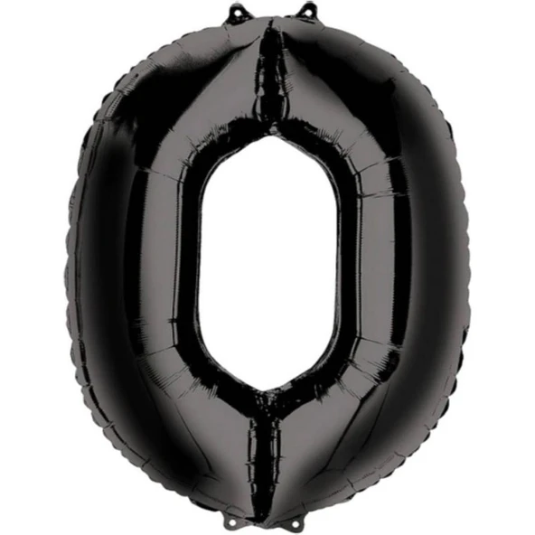 Parti Sürprizi Siyah 0 Rakam Folyo Balon 100 cm 1 Adet ürün görseli 1