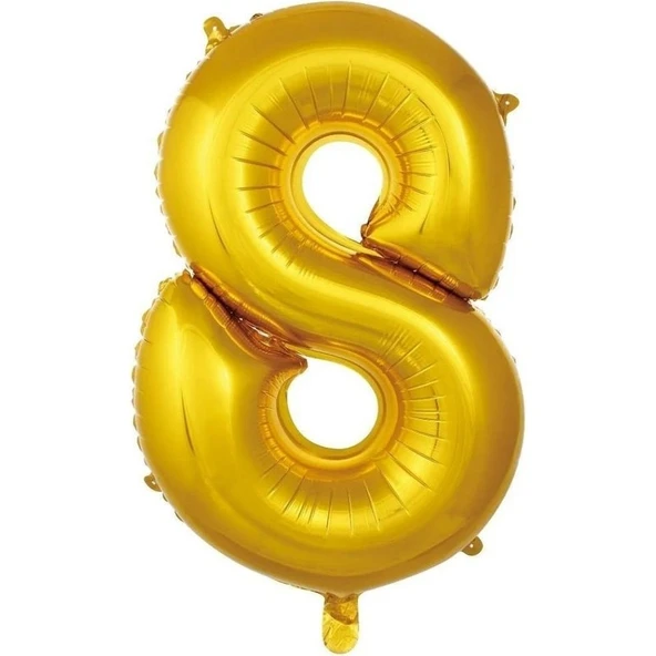 Parti Sürprizi Gold 8 Rakam Folyo Balon 36 cm 1ADET ürün görseli 1