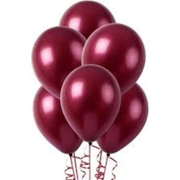 Parti Sürprizi Bordo Metalik Latex Balon 10 Adet ürün görseli 1