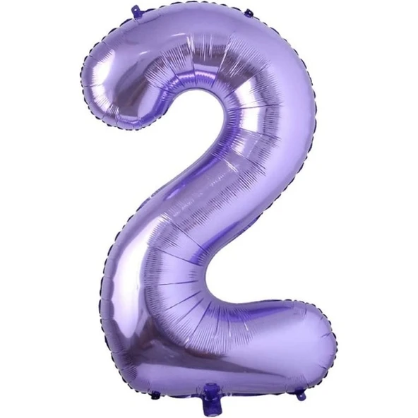 Parti Sürprizi Mor Renk 2 Rakam Folyo Balon 100 cm ürün görseli 1