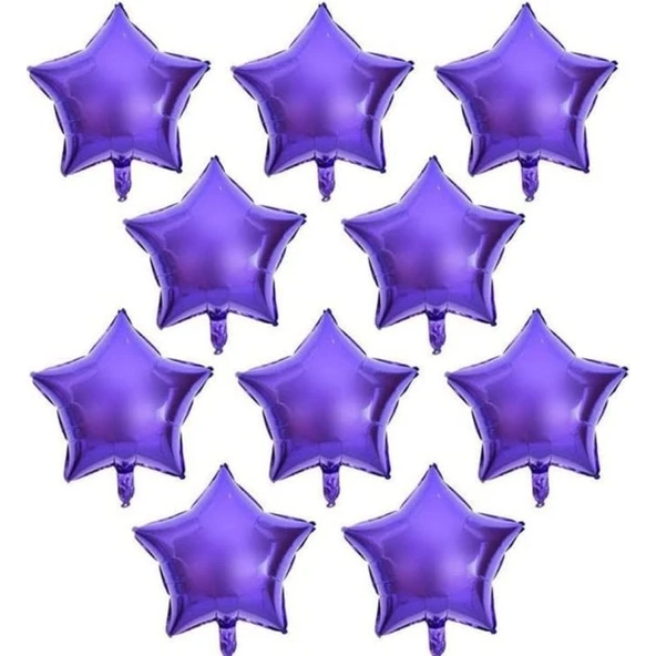 Parti Sürprizi Mor Mini Shape Yıldız Folyo Balon 6 Adet ürün görseli 1