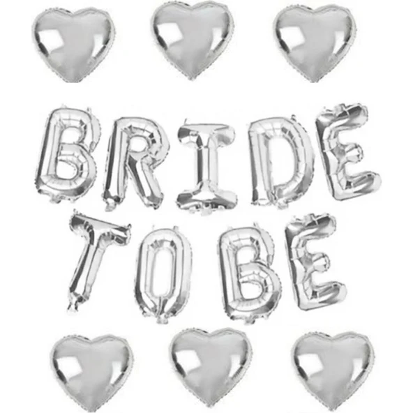 Parti Sürprizi Gümüş Bride To Be Kalp Set ürün görseli 1