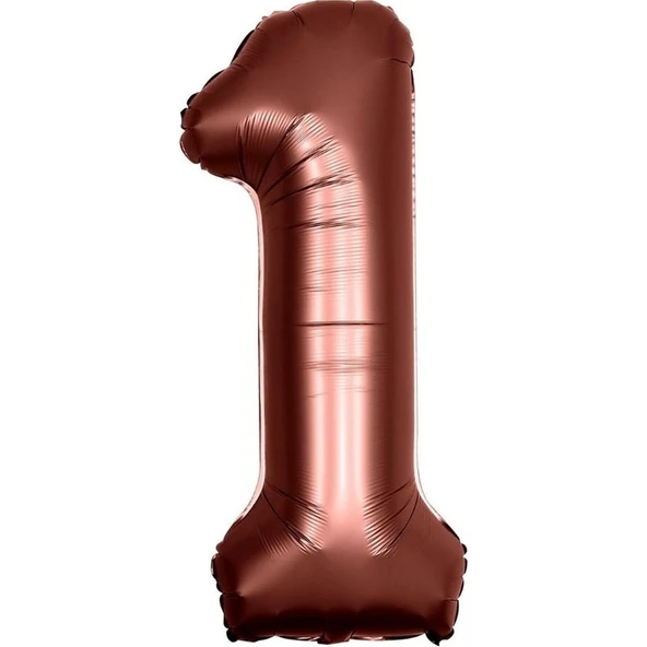 Parti Sürprizi Retro Çikolata Kahve 1 Rakam Folyo Balon 100 cm ürün görseli 1