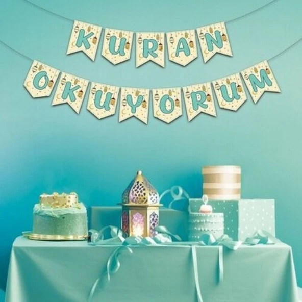 Parti Sürprizi Kuran Okuyorum Zikzak Banner Set Yazı ürün görseli 1