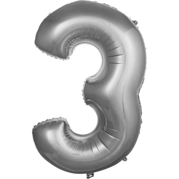 Parti Sürprizi Gümüş 3 Rakam Folyo Balon 36 cm 1 Adet ürün görseli 1