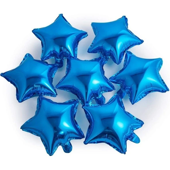 Parti Sürprizi Mavi Mini Shape Yıldız Folyo Balon 6 Adet ürün görseli 1
