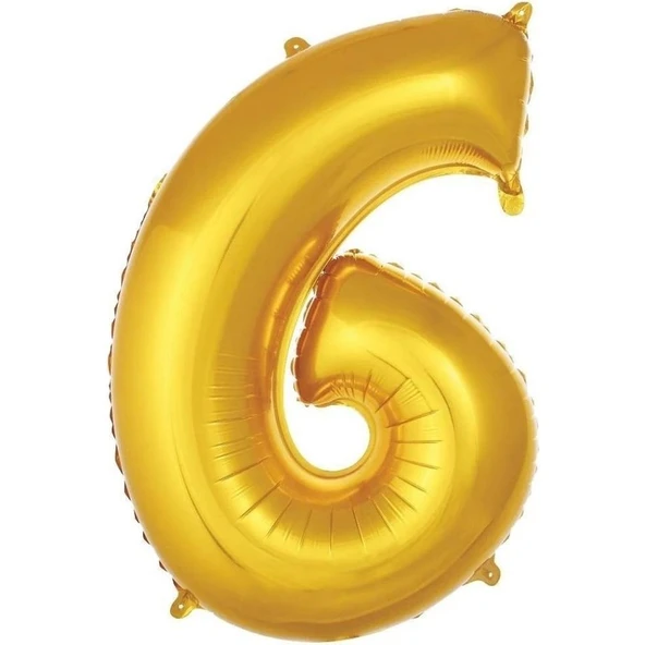Parti Sürprizi Gold 6 Rakam Folyo Balon 36 cm 1ADET ürün görseli 1