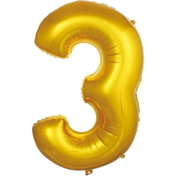 Parti Sürprizi Gold 3 Rakam Folyo Balon 36 cm 1ADET ürün görseli 1