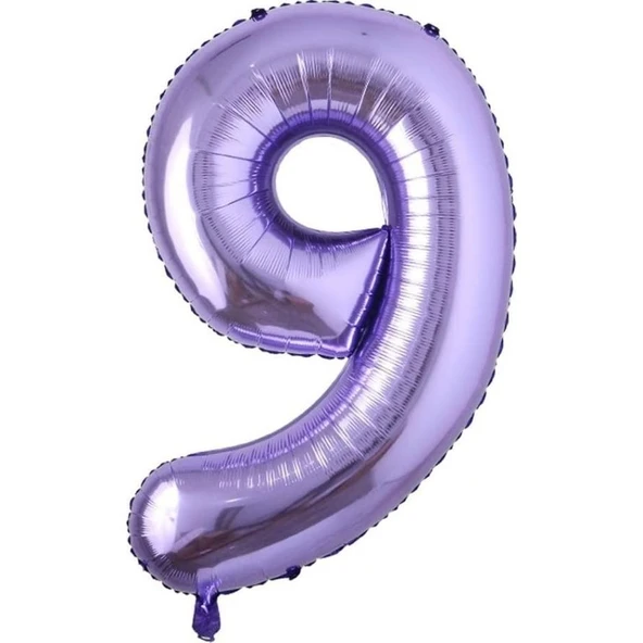 Parti Sürprizi Mor Renk 9 Rakam Folyo Balon 100 cm ürün görseli 1