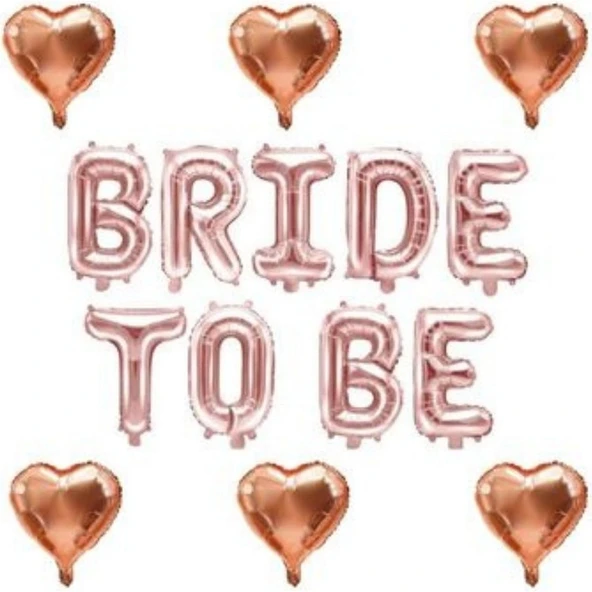 Parti Sürprizi Rose Gold Bride To Be Kalp Set ürün görseli 1