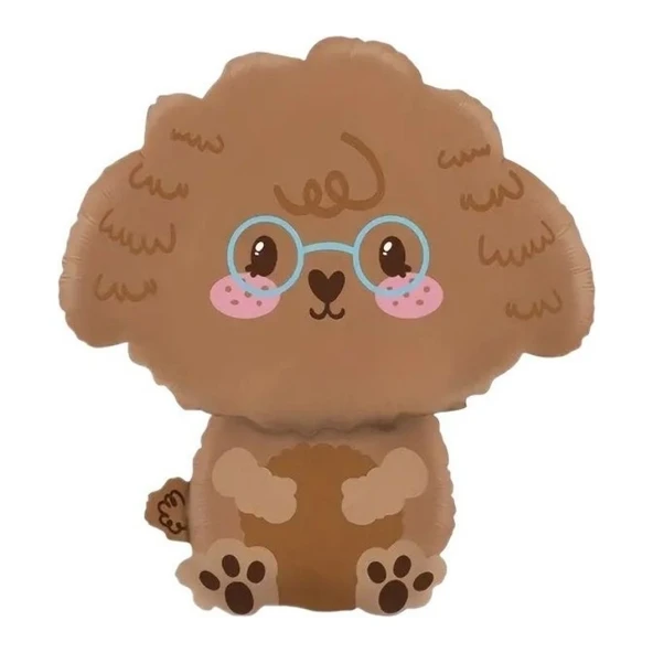 Parti Sürprizi Gözlüklü Poodle Köpek Folyo Balon 1 Adet ürün görseli 1