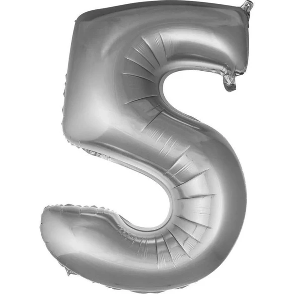 Parti Sürprizi Gümüş 5 Rakam Folyo Balon 36 cm 1 Adet ürün görseli 1