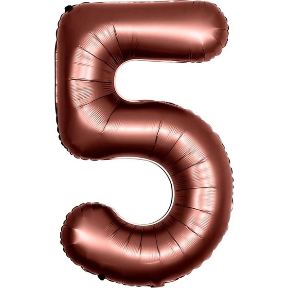 Parti Sürprizi Retro Çikolata Kahve 5 Rakam Folyo Balon 100 cm ürün görseli 1