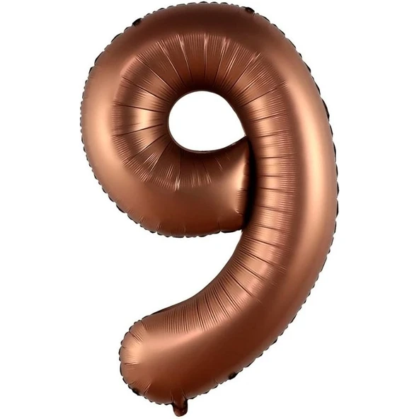Parti Sürprizi Retro Çikolata Kahve 9 Rakam Folyo Balon 100 cm ürün görseli 1