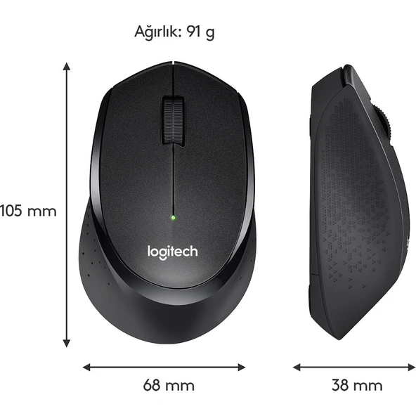 M330 SILENT KABLOSUZ SİYAH 910-004909 - Resim 7