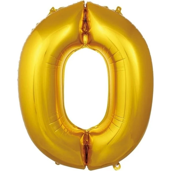 Parti Sürprizi Gold 0 Rakam Folyo Balon 36 cm 1ADET ürün görseli 1