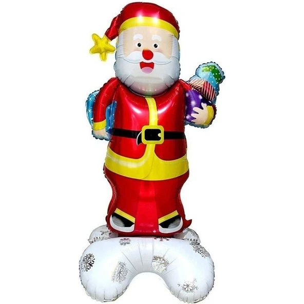 Parti Sürprizi Yılbaşı Partisi Paketli Noel Baba Folyo Balon 156 cm 1 Adet ürün görseli 1