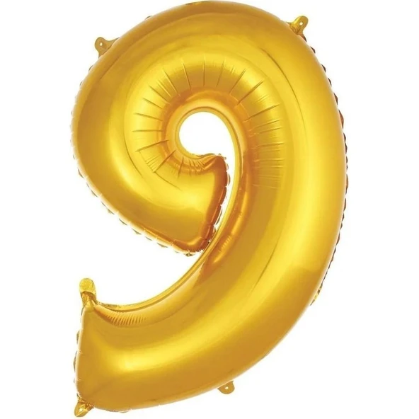 Parti Sürprizi Gold 9 Rakam Folyo Balon 36 cm 1ADET ürün görseli 1