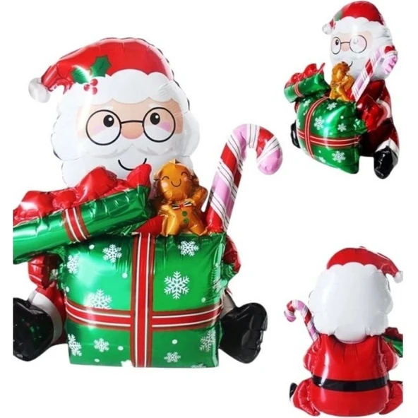 Parti Sürprizi Yılbaşı Partisi Paketli Noel Baba Folyo Balon 1 Adet ürün görseli 1