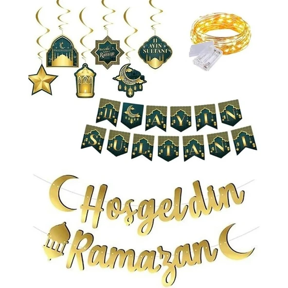 Parti Sürprizi Hoş Geldin Ramazan Banner 11 Ayın Sultanı Işıklı Set ürün görseli 1