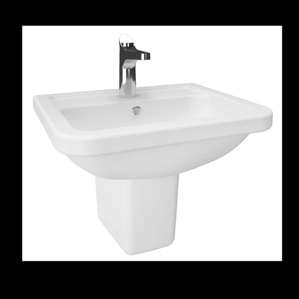 Creavit Ky045 Key Köşeli Yarım Ayak Lavabo 36*45 Cm ürün görseli 1