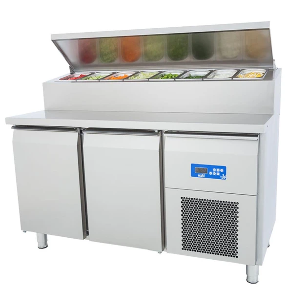 Öztiryakiler 7919.27NTV.S0 Çift Inox Kapılı Buzdolabı, Pizza Hazırlık Tablalı, Tag 270 Ntv, 142x70 Cm ürün görseli 1