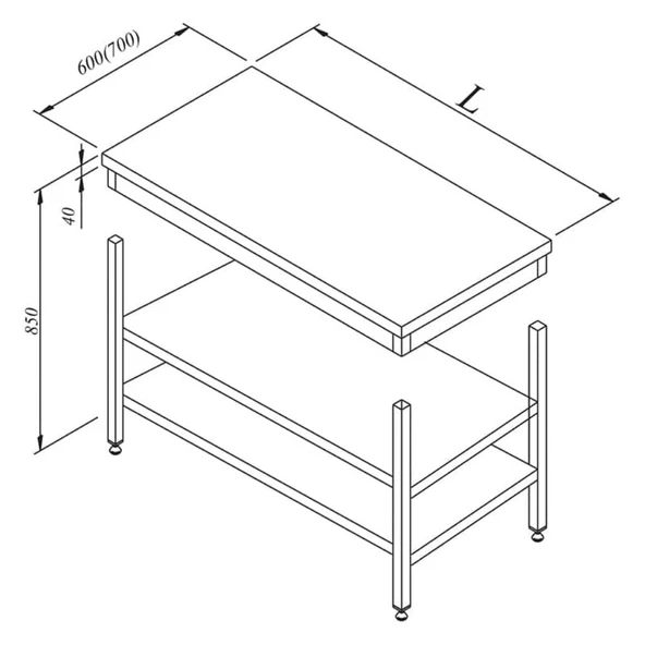 Öztiryakiler 7911.19070.79 Çalışma Tezgahı Ara Raflı Sırtsız Dem 190x70 Cm ürün görseli 1