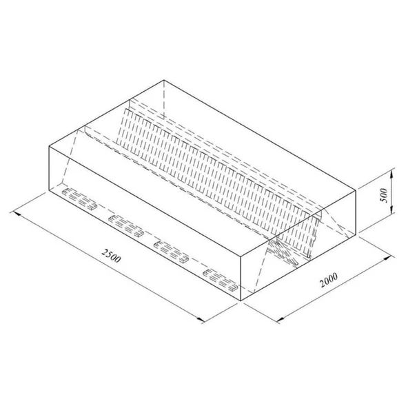 Öztiryakiler 7885.25205.14 Kutu Tipi Çift Cidarlı Filtreli Orta Tip Davlumbaz, 250x200 Cm ürün görseli 1