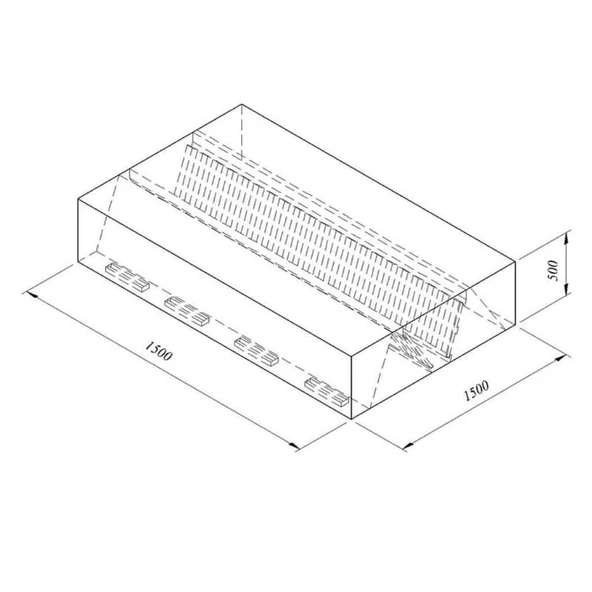 Öztiryakiler 7885.15155.14 Kutu Tipi Çift Cidarlı Filtreli Orta Tip Davlumbaz, 150x150 Cm ürün görseli 1
