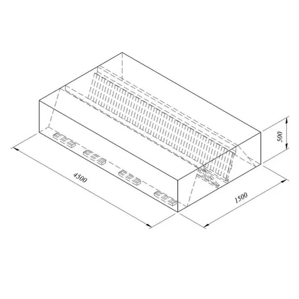 Öztiryakiler 7885.45155.14 Kutu Tipi Çift Cidarlı Filtreli Orta Tip Davlumbaz, 450x150 Cm ürün görseli 1