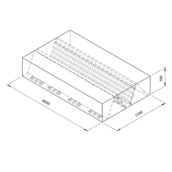 Öztiryakiler 7885.60155.14 Kutu Tipi Çift Cidarlı Filtreli Orta Tip Davlumbaz, 600x150 Cm ürün görseli 1