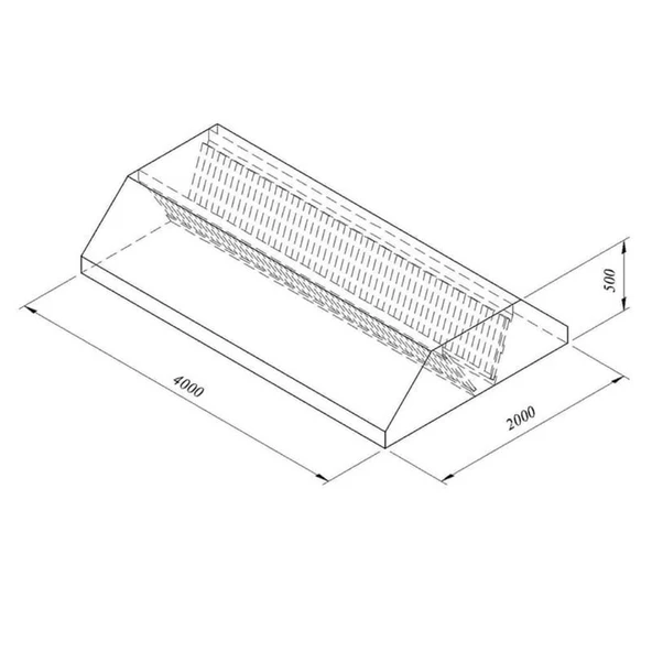 Öztiryakiler 7885.40205.10 Filtreli Orta Tip Davlumbaz, 400x200 Cm ürün görseli 1