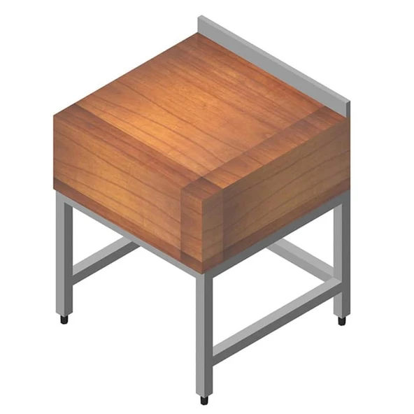 Öztiryakiler 7911.07070.90 Et Kütüğü Ahşap Tablalı, 70x70 Cm ürün görseli 1