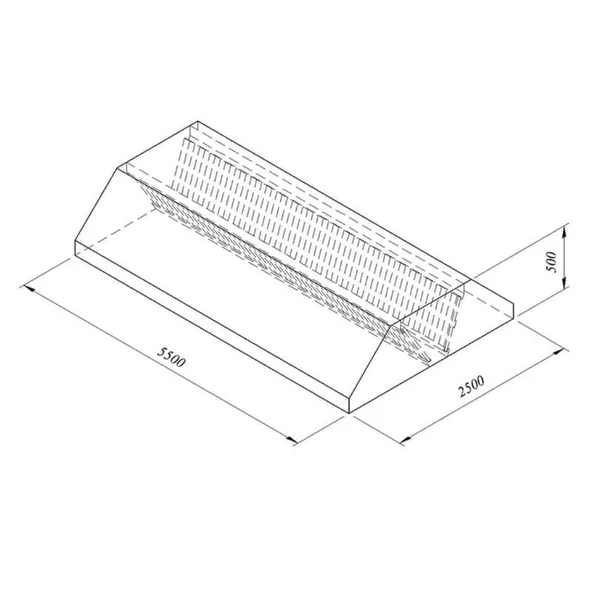 Öztiryakiler 7885.55255.10 Filtreli Orta Tip Davlumbaz, 550x250 Cm ürün görseli 1