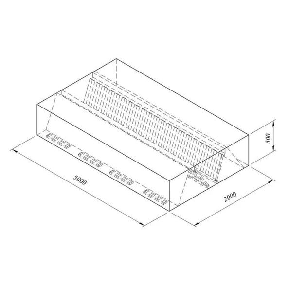 Öztiryakiler 7885.50205.14 Kutu Tipi Çift Cidarlı Filtreli Orta Tip Davlumbaz, 500x200 Cm ürün görseli 1