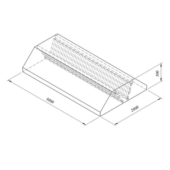 Öztiryakiler 7885.30205.10 Filtreli Orta Tip Davlumbaz, 300x200 Cm ürün görseli 1