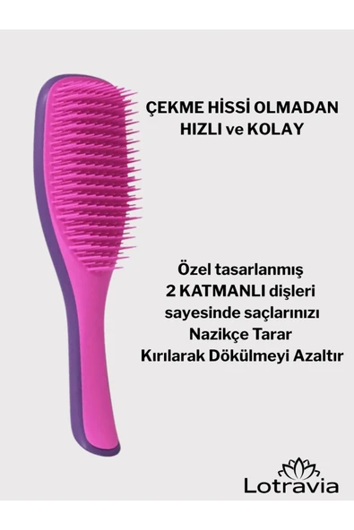 Islak Saç Açıcı Tarak Mor&Lila ürün görseli 1