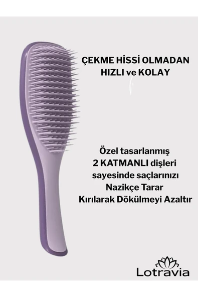 Islak Saç Açıcı Tarak Mor&Lila ürün görseli 1