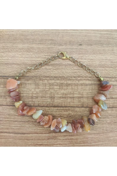 Doğal Akik (Carnelian) Taşı Bileklik, Kırık Taş Grubu, (Hediyelik Paket olarak Kargolanır.) ürün görseli 1