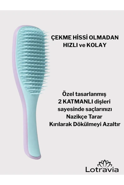 Islak Saç Açıcı Tarak Lila&su Yeşili ürün görseli 1