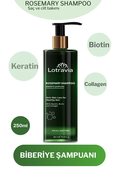 Biberiye Şampuanı | Saç Dökülmesine Karşı | Biotin, Keratin ve Kolajen İçerikli 250 ml ürün görseli 1