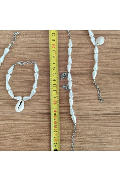 Doğal Deniz Kabuğu (Cowrie) ve İnci Görünümlü Boncuk Bileklik - 579 ürün görseli 1