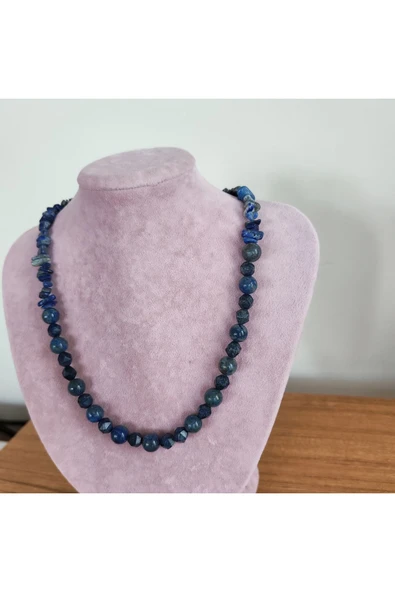 Lapis Lazuli Taşı ile KOLYE  (Hediyelik Paket olarak Kargolanır.) ürün görseli 1