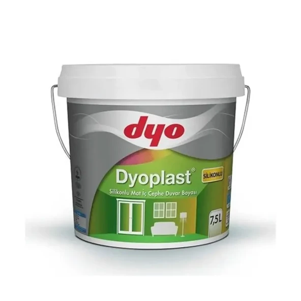 DYO 7,5LT DYOPLAST SİLİKONLU İÇ CEPHE DUVAR BOYASI BEYAZ ürün görseli 1